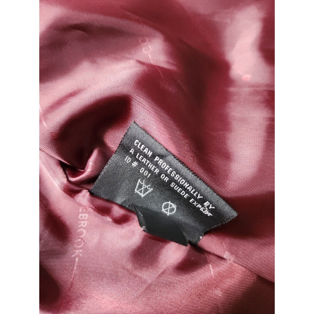 VTG Colebrook Essentials Genuine Leather Jacket Burgundy Zip Front Sz M GUC USA - Picture 8 of 9